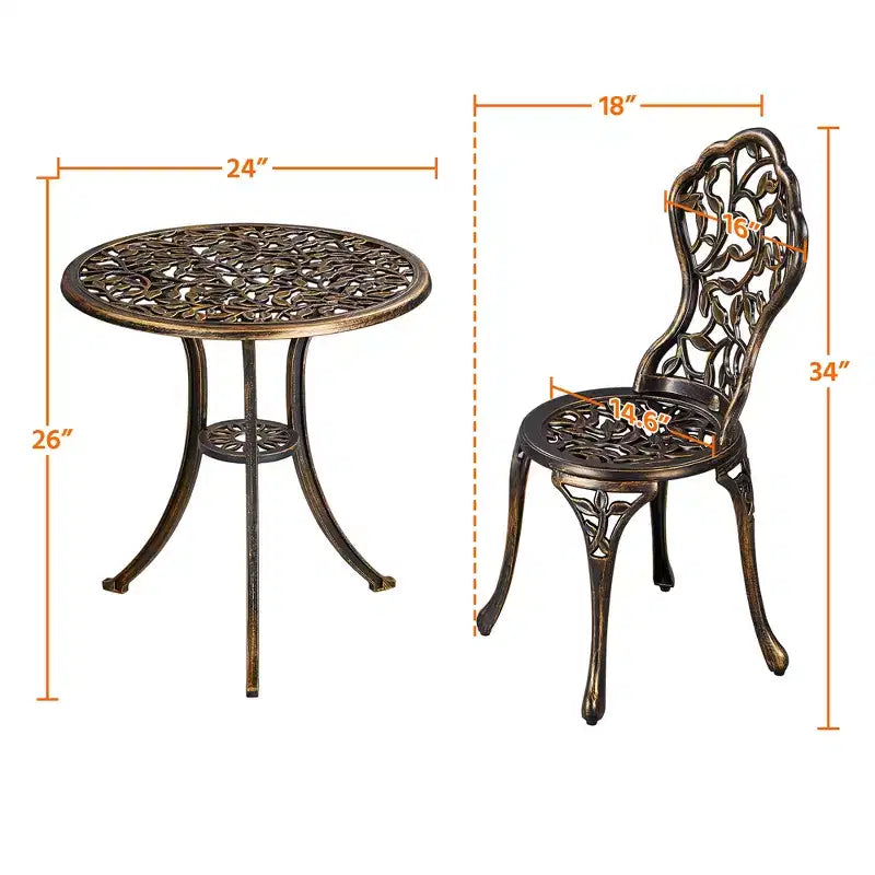 Ensemble de bistrot d'extérieur 3 pièces Yaheetech
