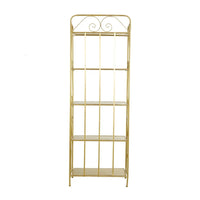 Étagère de boulanger pliante haute en métal à volutes, intérieure et extérieure, 5 étagères - Or ou blanc - Roche River Decor