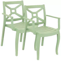 Sunnydaze Chaise d'extérieur empilable Tristana en polypropylène avec accoudoirs
