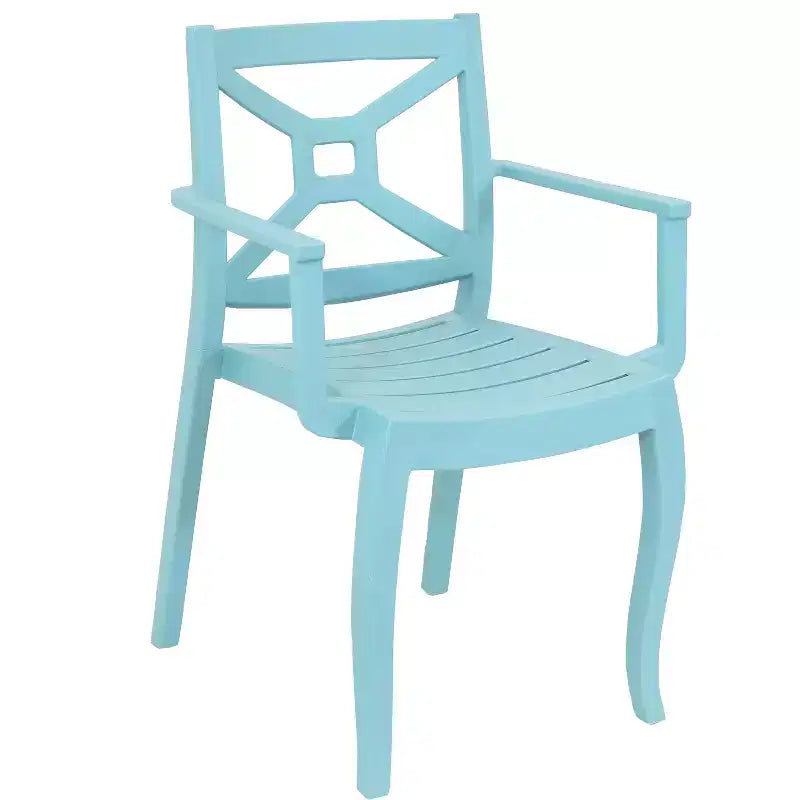 Sunnydaze Chaise d'extérieur empilable Tristana en polypropylène avec accoudoirs