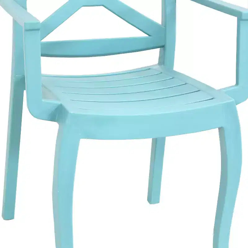 Sunnydaze Chaise d'extérieur empilable Tristana en polypropylène avec accoudoirs