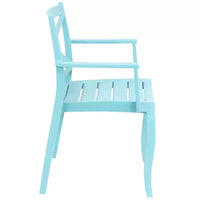 Sunnydaze Chaise d'extérieur empilable Tristana en polypropylène avec accoudoirs