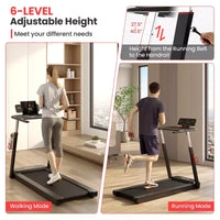 Tapis de Course Pliant Costway 3CV, Hauteur Réglable, Contrôle par APP, avec Tablette