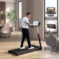 Tapis de Course Pliant Costway 3CV, Hauteur Réglable, Contrôle par APP, avec Tablette