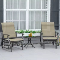 Fauteuil à bascule d'extérieur Outsunny, fauteuil à bascule de patio en maille avec cadre en acier pour l'arrière-cour, le jardin et le porche