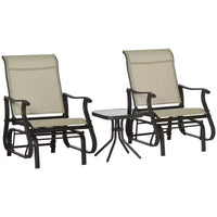 Fauteuil à bascule d'extérieur Outsunny, fauteuil à bascule de patio en maille avec cadre en acier pour l'arrière-cour, le jardin et le porche