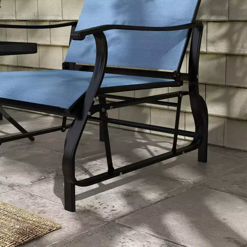 Fauteuil à bascule d'extérieur Outsunny, fauteuil à bascule de patio en maille avec cadre en acier pour l'arrière-cour, le jardin et le porche