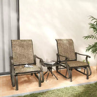 Fauteuil à bascule d'extérieur Outsunny, fauteuil à bascule de patio en maille avec cadre en acier pour l'arrière-cour, le jardin et le porche