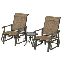 Fauteuil à bascule d'extérieur Outsunny, fauteuil à bascule de patio en maille avec cadre en acier pour l'arrière-cour, le jardin et le porche