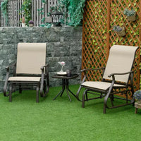 Fauteuil à bascule d'extérieur Outsunny, fauteuil à bascule de patio en maille avec cadre en acier pour l'arrière-cour, le jardin et le porche