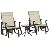 Fauteuil à bascule d'extérieur Outsunny, fauteuil à bascule de patio en maille avec cadre en acier pour l'arrière-cour, le jardin et le porche