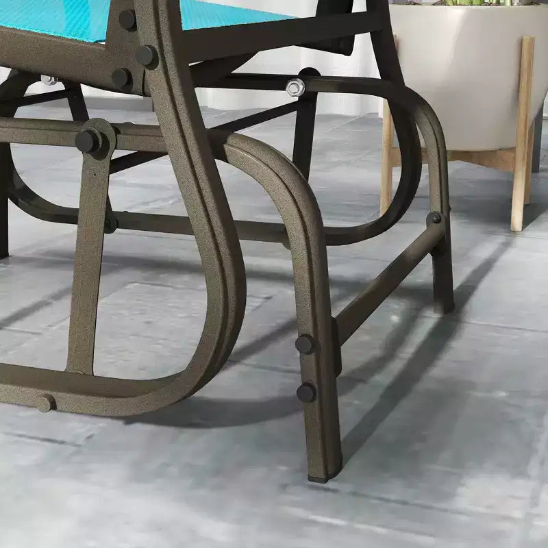Fauteuil à bascule d'extérieur Outsunny, fauteuil à bascule de patio en maille avec cadre en acier pour l'arrière-cour, le jardin et le porche