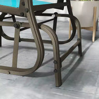 Fauteuil à bascule d'extérieur Outsunny, fauteuil à bascule de patio en maille avec cadre en acier pour l'arrière-cour, le jardin et le porche