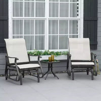 Fauteuil à bascule d'extérieur Outsunny, fauteuil à bascule de patio en maille avec cadre en acier pour l'arrière-cour, le jardin et le porche