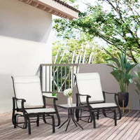 Fauteuil à bascule d'extérieur Outsunny, fauteuil à bascule de patio en maille avec cadre en acier pour l'arrière-cour, le jardin et le porche