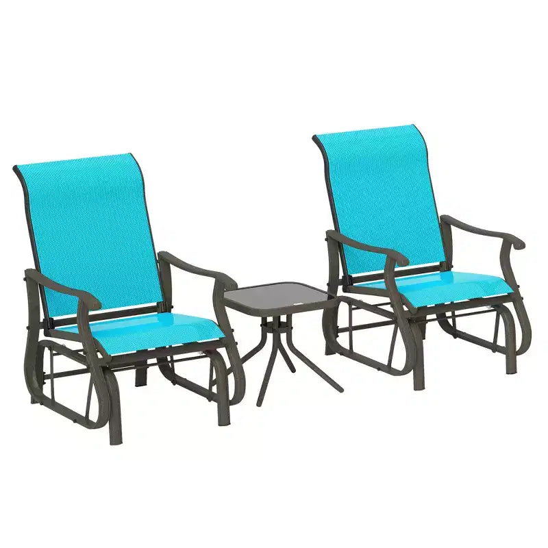 Outsunny Outdoor Swing Glider Chair, Patio Mesh Rocking Chair with Steel Frame for Backyard, Garden, and Porch