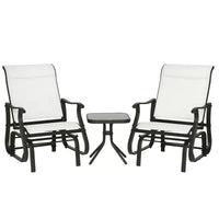 Fauteuil à bascule d'extérieur Outsunny, fauteuil à bascule de patio en maille avec cadre en acier pour l'arrière-cour, le jardin et le porche