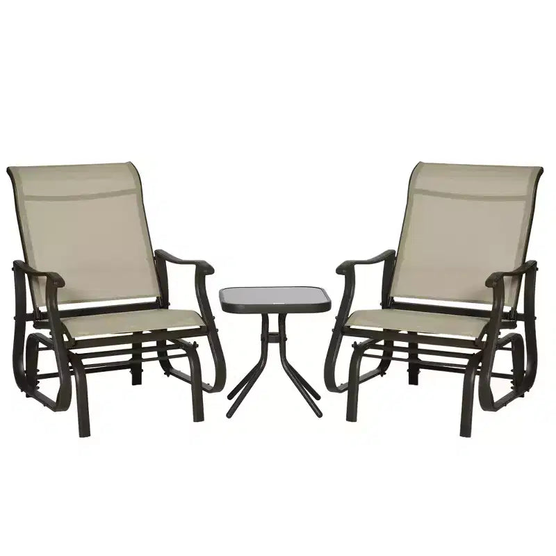 Fauteuil à bascule d'extérieur Outsunny, fauteuil à bascule de patio en maille avec cadre en acier pour l'arrière-cour, le jardin et le porche