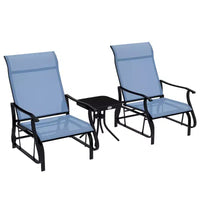 Fauteuil à bascule d'extérieur Outsunny, fauteuil à bascule de patio en maille avec cadre en acier pour l'arrière-cour, le jardin et le porche