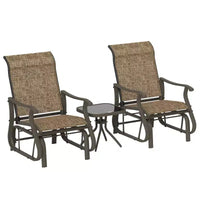 Fauteuil à bascule d'extérieur Outsunny, fauteuil à bascule de patio en maille avec cadre en acier pour l'arrière-cour, le jardin et le porche