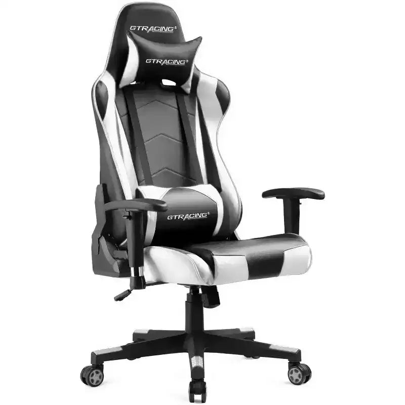 Chaise de Bureau Gaming en Cuir PU avec Appuie-tête et Coussin Lombaire Ajustables - GTRACING