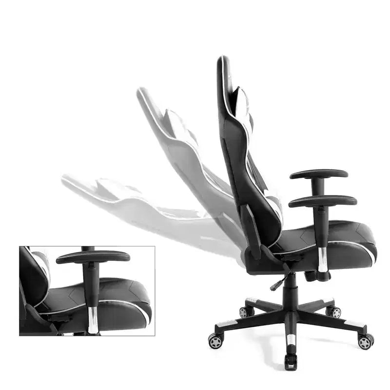 Chaise de Bureau Gaming en Cuir PU avec Appuie-tête et Coussin Lombaire Ajustables - GTRACING