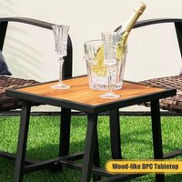 Costway Ensemble de Meubles de Bistro 3 Pièces en Rotin pour Patio, Chaises C-Spring avec Siège Rembourré et Oreiller de Dossier, Séchage Rapide