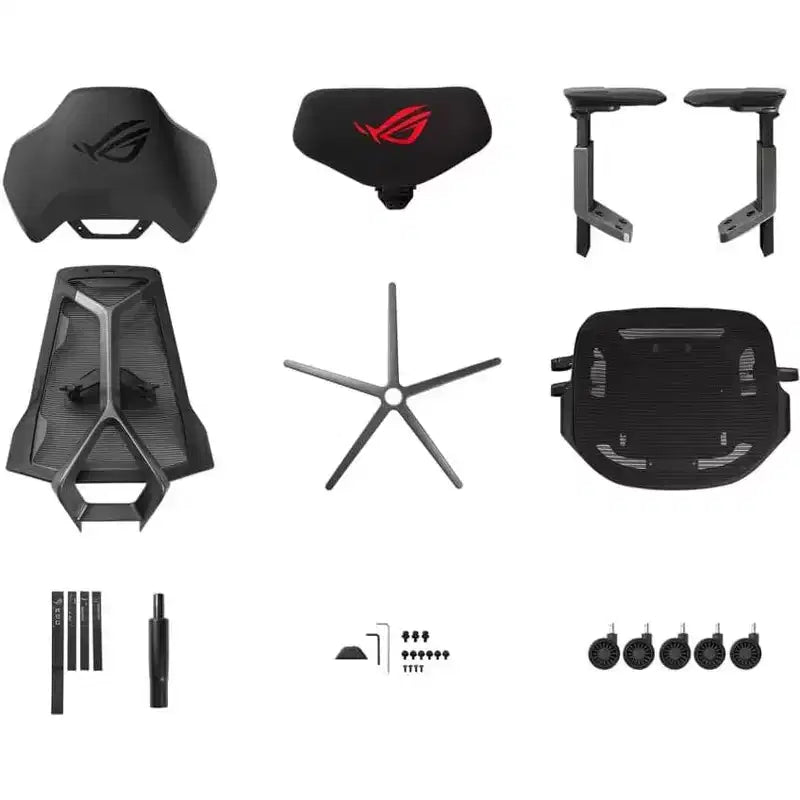 Chaise de jeu ergonomique ASUS ROG Destrier, esthétique cyborg futuriste, réglages polyvalents du siège, mode de support de bras pour le jeu mobile, panneau acoustique