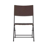 Ensemble bistrot pliant trois pièces Flash Furniture Rouen en rotin PE avec structures métalliques pour usage intérieur et extérieur