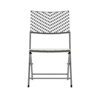 Ensemble bistrot pliant trois pièces Flash Furniture Rouen en rotin PE avec structures métalliques pour usage intérieur et extérieur