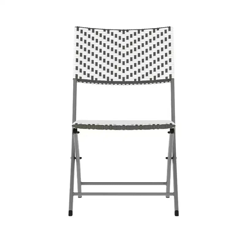Ensemble bistrot pliant trois pièces Flash Furniture Rouen en rotin PE avec structures métalliques pour usage intérieur et extérieur