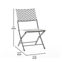 Ensemble bistrot pliant trois pièces Flash Furniture Rouen en rotin PE avec structures métalliques pour usage intérieur et extérieur