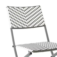 Ensemble bistrot pliant trois pièces Flash Furniture Rouen en rotin PE avec structures métalliques pour usage intérieur et extérieur