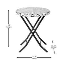 Ensemble bistrot pliant trois pièces Flash Furniture Rouen en rotin PE avec structures métalliques pour usage intérieur et extérieur