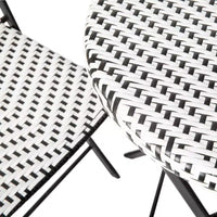 Emma & Oliver Ciel, ensemble de bistro pliable trois pièces en rotin PE avec cadres en métal pour une utilisation intérieure et extérieure