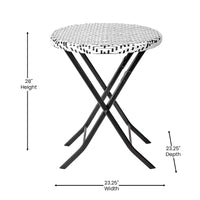 Emma & Oliver Ciel, ensemble de bistro pliable trois pièces en rotin PE avec cadres en métal pour une utilisation intérieure et extérieure