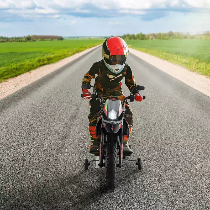Costway Moto à enfourcher 12V Aprilia sous licence pour enfants, moto cross électrique avec lumière et musique