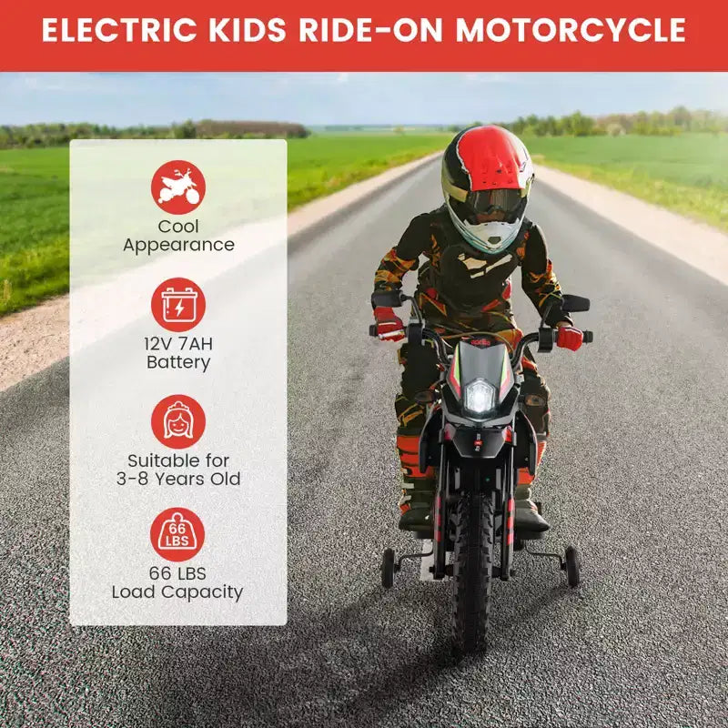 Costway Moto électrique pour enfants Aprilia 12 V avec lumière et musique
