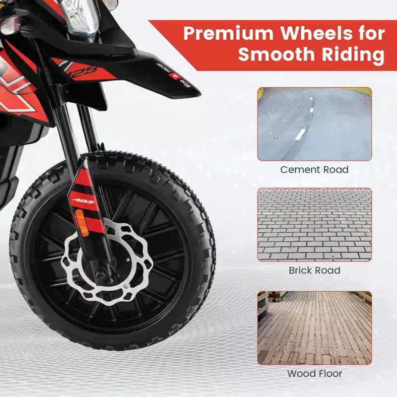 Costway Moto à enfourcher 12V Aprilia sous licence pour enfants, moto cross électrique avec lumière et musique