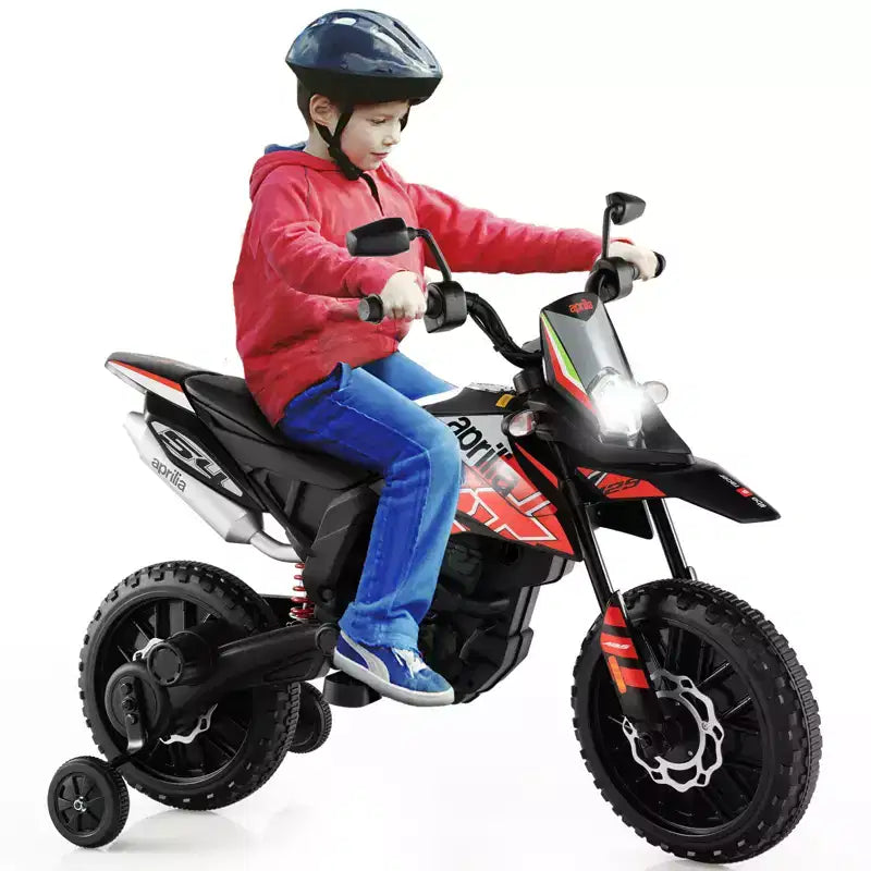 Costway Moto électrique pour enfants Aprilia 12 V avec lumière et musique