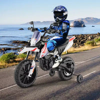 Costway Moto à enfourcher 12V Aprilia sous licence pour enfants, moto cross électrique avec lumière et musique