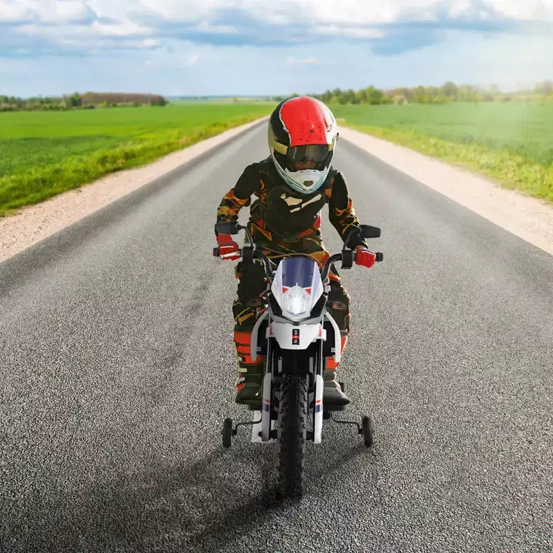 Costway Moto à enfourcher 12V Aprilia sous licence pour enfants, moto cross électrique avec lumière et musique