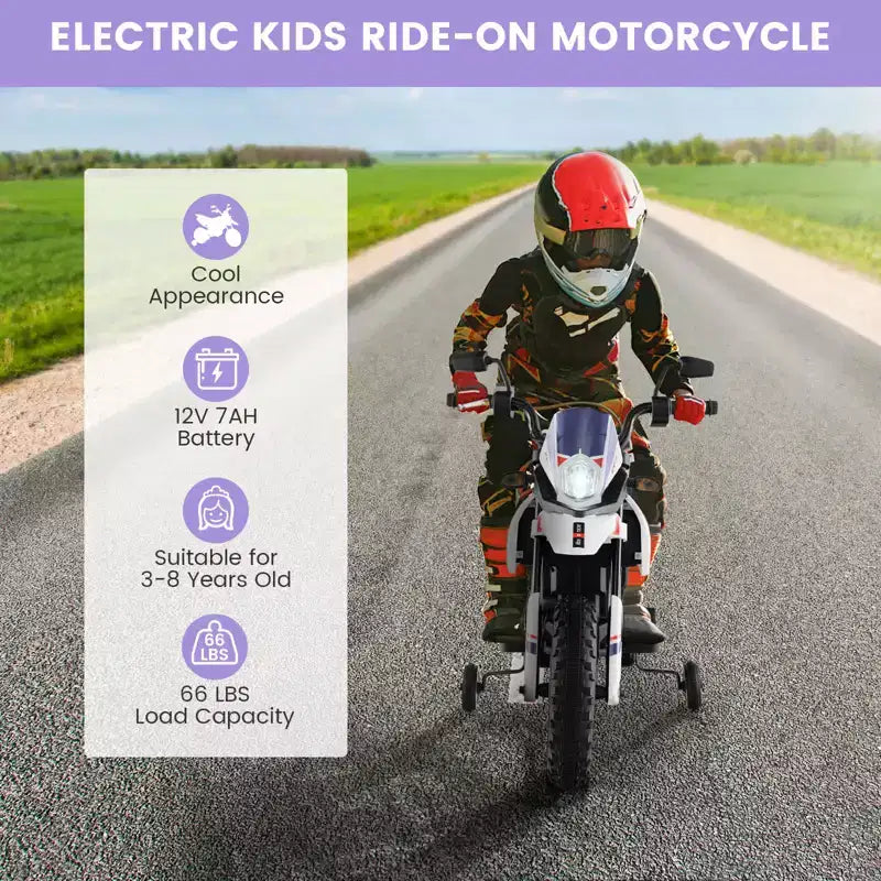 Costway Moto électrique pour enfants Aprilia 12 V avec lumière et musique