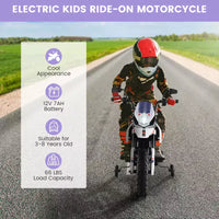 Costway Moto à enfourcher 12V Aprilia sous licence pour enfants, moto cross électrique avec lumière et musique