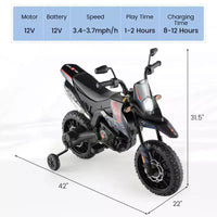 Costway Moto à enfourcher 12V Aprilia sous licence pour enfants, moto cross électrique avec lumière et musique