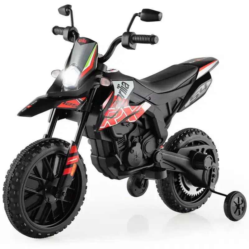 Costway Moto électrique pour enfants Aprilia 12 V avec lumière et musique