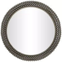 Miroir mural rond en métal avec perles - CosmoLiving by Cosmopolitan
