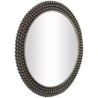 Miroir mural rond en métal avec perles - CosmoLiving by Cosmopolitan