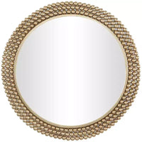 Miroir mural rond en métal avec perles - CosmoLiving by Cosmopolitan