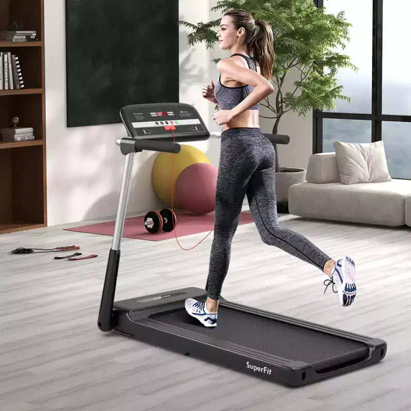 Tapis de course électrique pliable Costway 2,25 CV avec écran LED, contrôle par application, pour la course et la marche, pour la gym